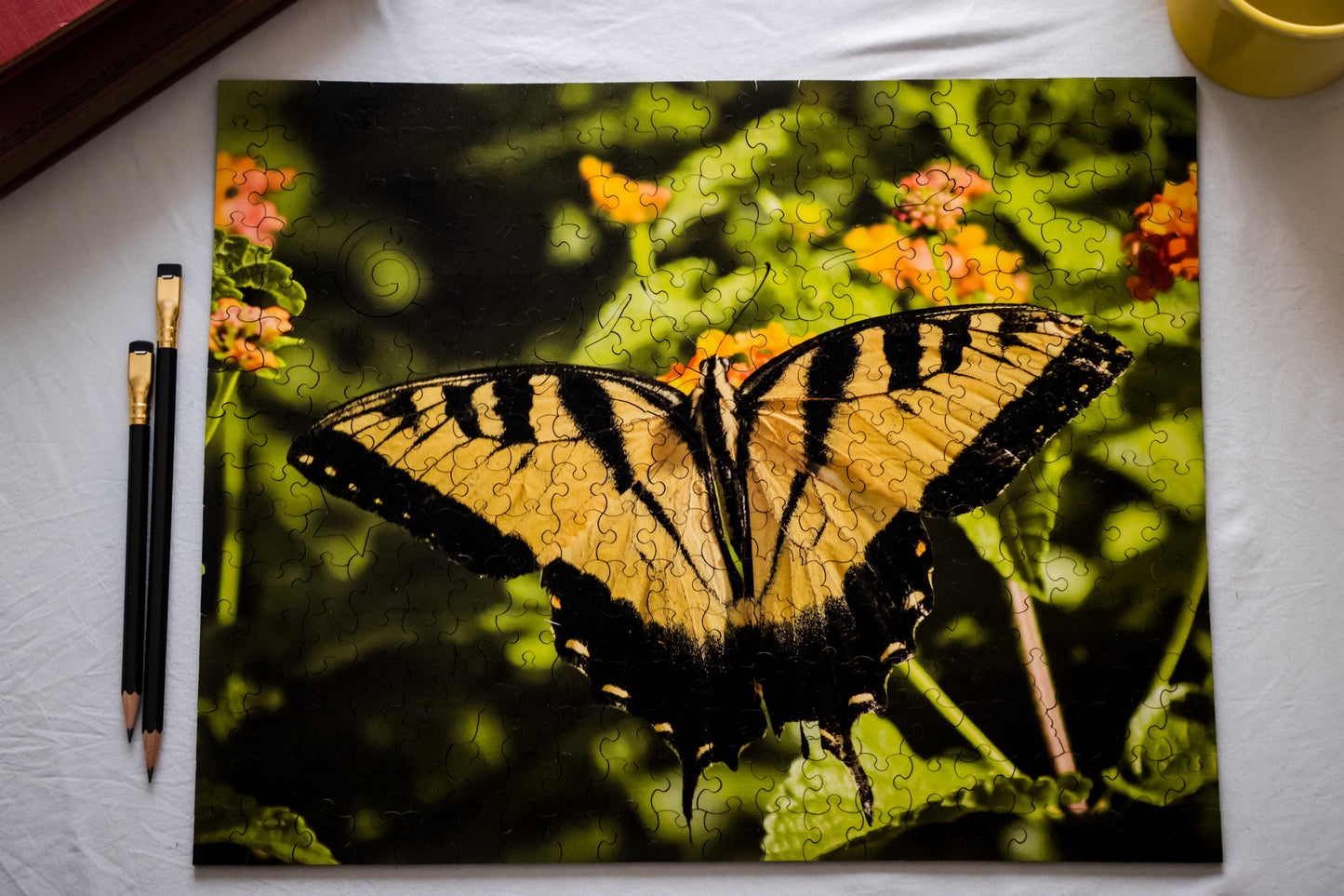 Yellow Butterfly, wooden puzzle, 328 pcs