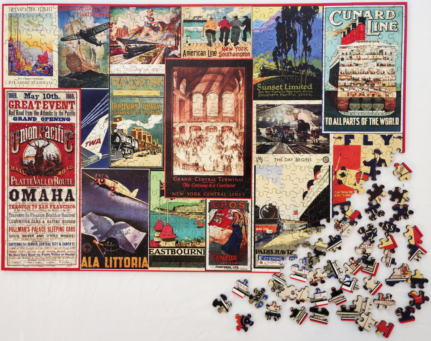 The Golden Age of Travel, wooden puzzle, 608 pcs