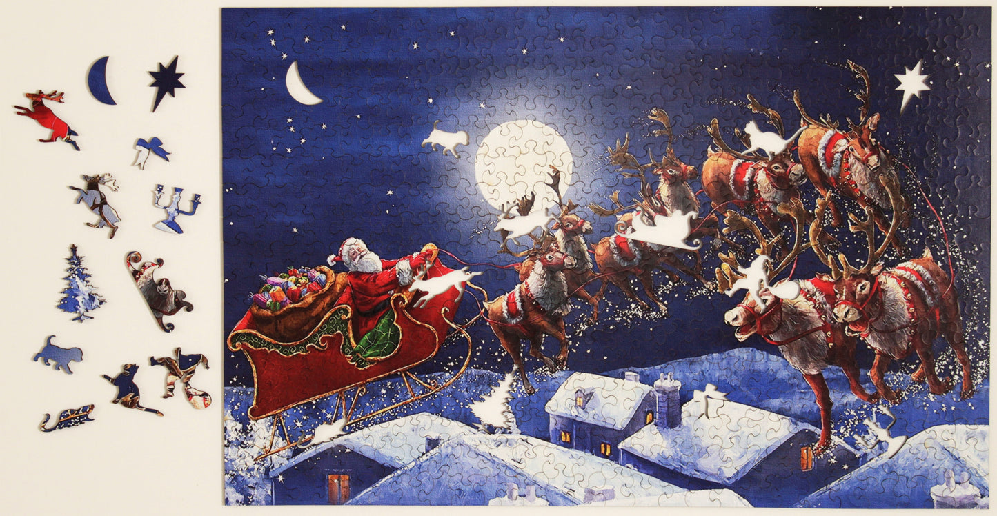 Santa's Sleigh, wooden puzzle, 461 pcs