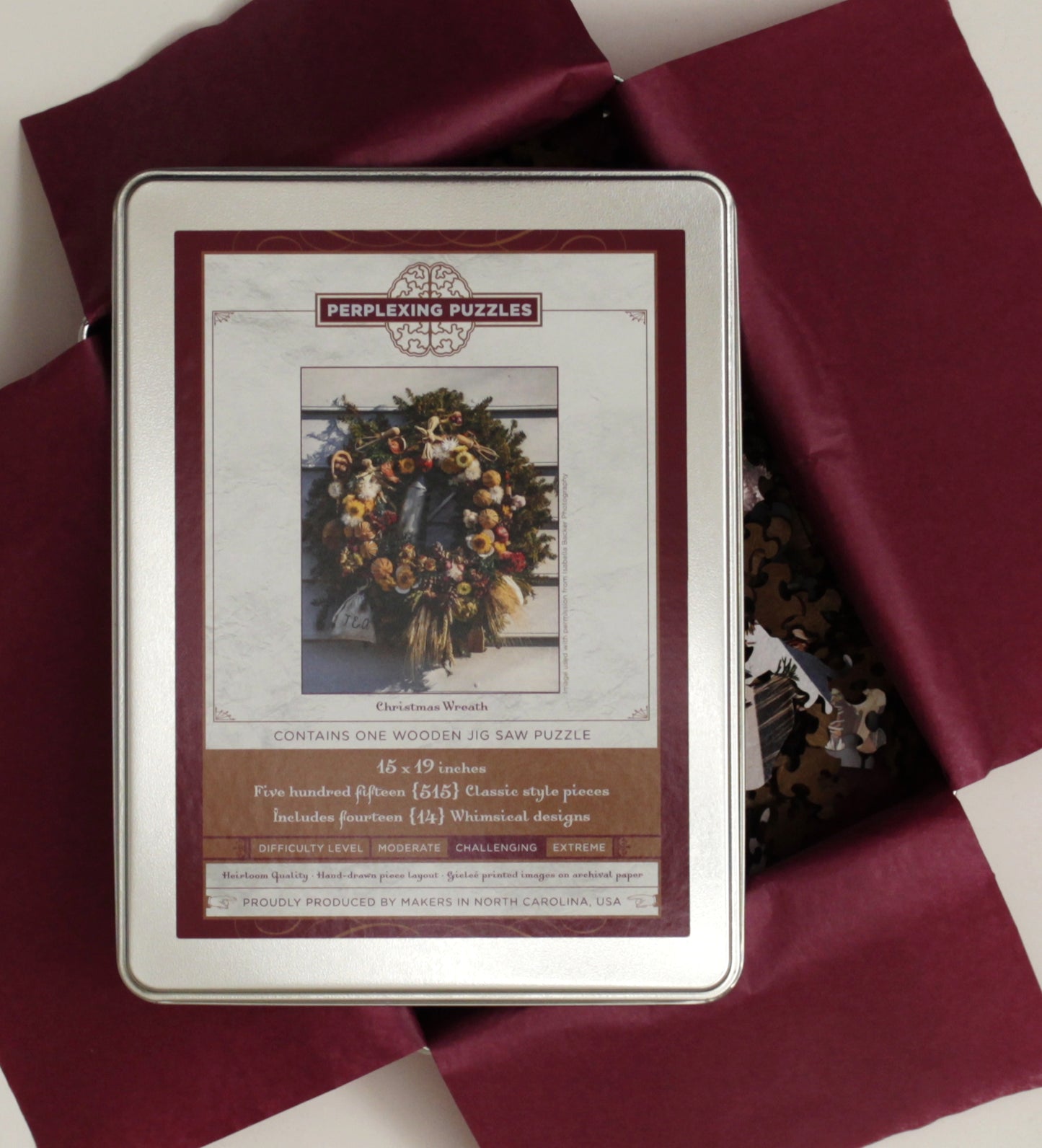 Christmas Wreath, wooden puzzle, 515 pcs