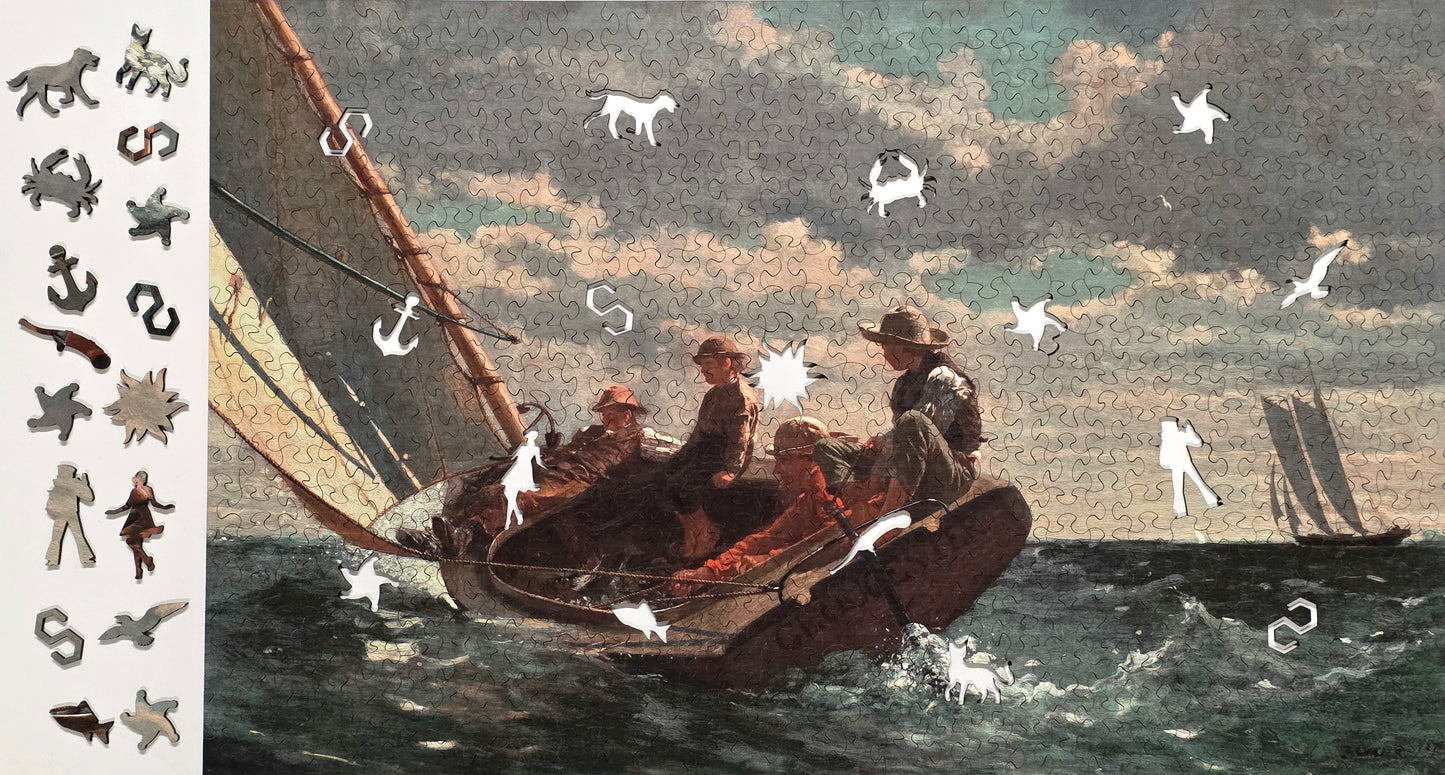 Breezing Up, Winslow Homer, wooden puzzle, 602 pcs