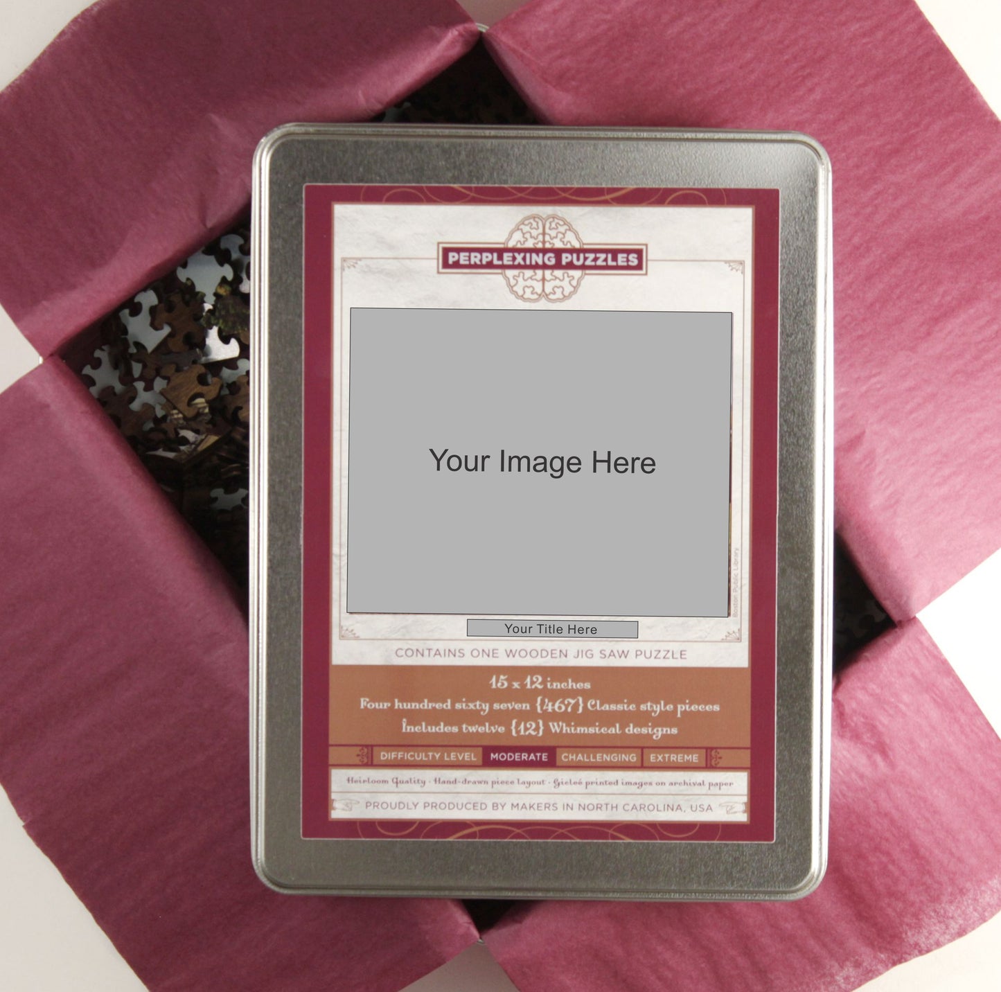 Custom Wooden Puzzle, Victorian Classic style pieces