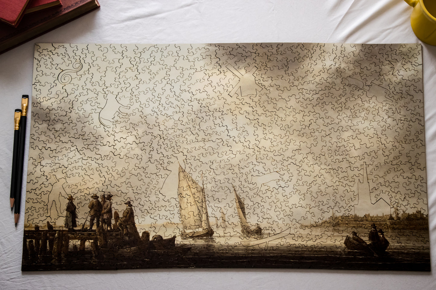 A Pier Overlooking Dordrecht, Cuyp, wooden puzzle, 513 pcs