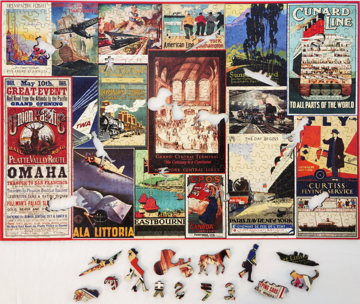 The Golden Age of Travel, wooden puzzle, 608 pcs